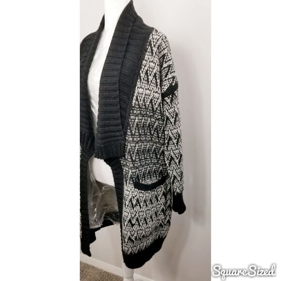 Alpaca Wool Knee Length Open Front Cardigan Oversized Sweater Size S - Picture 3 of 6